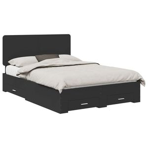 vidaXL Estructura de cama Negro 140 x 190 cm Madera de ingenier&iacute;a