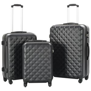 vidaXL Juego de maletas rígidas con ruedas trolley 3 piezas negro ABS