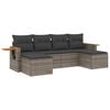 vidaXL Set de muebles de jardín 6 pzas y cojines ratán sintético gris