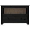 vidaXL Mueble de TV de madera maciza de pino negro 79x35x52 cm
