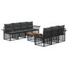 vidaXL Conjunto de sof&aacute;s de exterior 8 uds. Negro y Gris oscuro