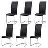 vidaXL Sillas de comedor voladizas 6 unidades cuero sint&eacute;tico negro