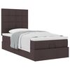 vidaXL Estructura cama otomana colch&oacute;n tela marr&oacute;n oscuro 90x190 cm