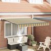 vidaXL Toldo Retr&aacute;ctil Verde y amarillo 350 x 250 cm Poli&eacute;ster y Acero