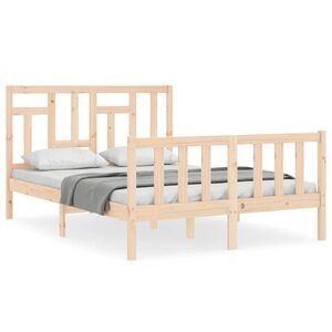 vidaXL Estructura de cama sin colch&oacute;n madera de pino blanca 140x200 cm