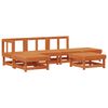 vidaXL Conjunto de Sof&aacute;s de Jard&iacute;n 6 pcs Marr&oacute;n Cera Pino macizo
