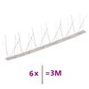 vidaXL Set de 6 hileras pinchos contra p&aacute;jaros y palomas 5 filas 3 m