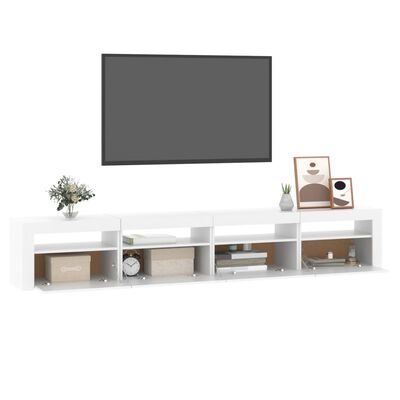 vidaXL Mueble de TV con luces LED blanco 240x35x40 cm