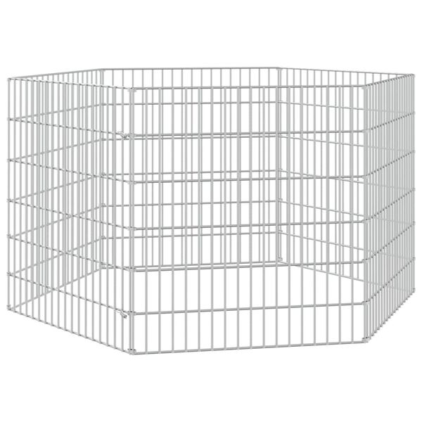 vidaXL Recinto animales corral 6 paneles hierro galvanizado 54x60 cm