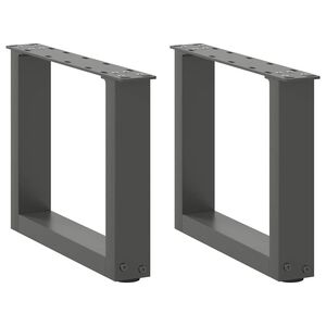 vidaXL Patas para mesa de centro en forma de U (2 unidades), antracita, 40 x (30-31) cm, acero