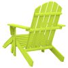 vidaXL Silla jardín Adirondack con otomana madera maciza abeto verde