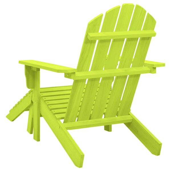 vidaXL Silla jardín Adirondack con otomana madera maciza abeto verde