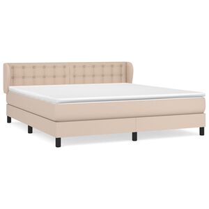 vidaXL Cama box spring con colch&oacute;n cuero sint&eacute;tico capuchino 180x200cm