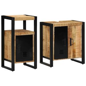 vidaXL Juego de muebles de ba&ntilde;o con caj&oacute;n 2 pcs Madera de mango maciza