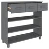 vidaXL Mesa consola madera maciza de pino gris oscuro 90x35x90 cm