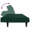 vidaXL Sof&aacute; cama de 2 plazas con taburete terciopelo verde oscuro