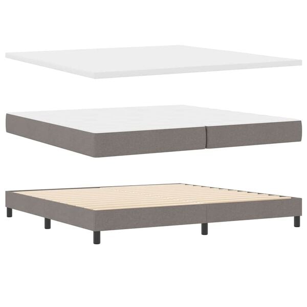 vidaXL Cama tipo Box Spring con colch&oacute;n Taup&eacute; 200 x 200 cm tela