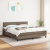 vidaXL Cama box spring con colch&oacute;n tela gris taupe 180x200 cm