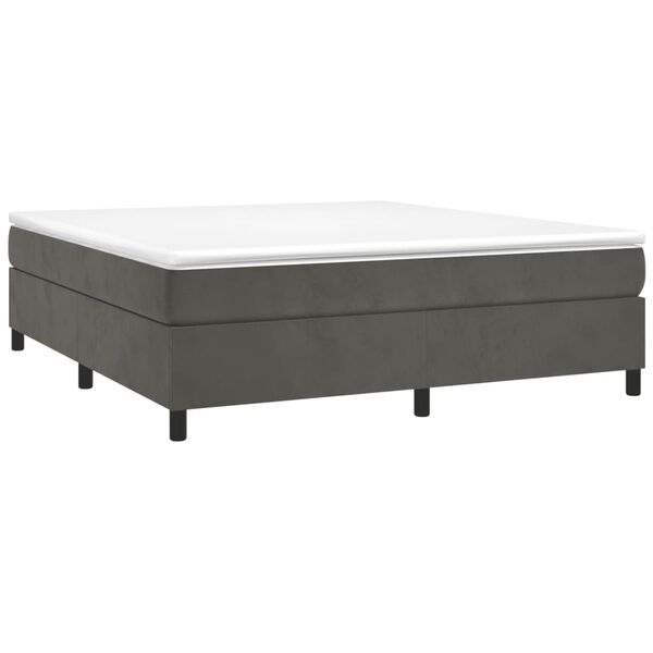vidaXL Estructura de cama con somier terciopelo gris oscuro 180x200cm
