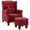 vidaXL Sill&oacute;n de masaje con reposapi&eacute;s tela rojo tinto