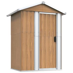 vidaXL Caseta de jard&iacute;n marr&oacute;n 126x97,5x177 cm acero galvanizado