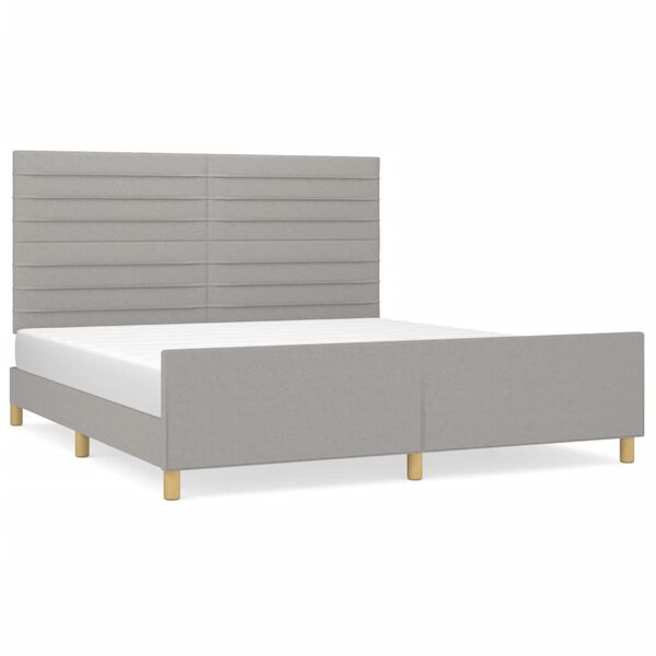 vidaXL Cama sin colch&oacute;n tela gris claro 180x200 cm