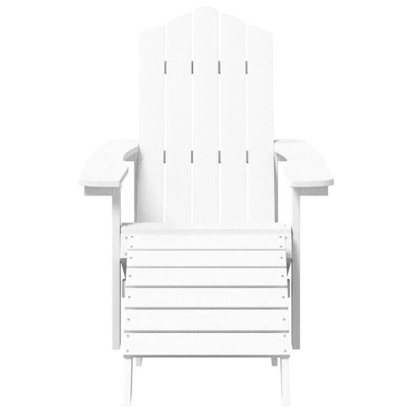 vidaXL Silla de jard&iacute;n Adirondack con reposapi&eacute;s y mesa HDPE blanco