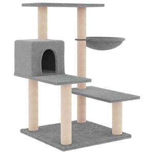 vidaXL Rascador para gatos con postes de sisal gris claro 82,5 cm