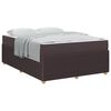 vidaXL Estructura de cama con colch&oacute;n Marr&oacute;n oscuro 140 x 200 cm tela