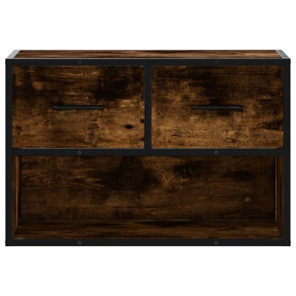 vidaXL Mueble de TV madera y metal roble ahumado 60x31x39,5 cm