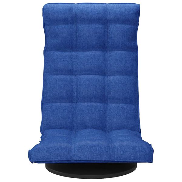 vidaXL Silla de suelo giratoria de tela azul