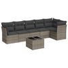 vidaXL Set de sof&aacute;s de jard&iacute;n 7 piezas con cojines rat&aacute;n PE gris