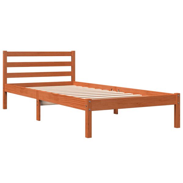 vidaXL Estructura de cama sin colch&oacute;n madera de pino marr&oacute;n 90x200 cm
