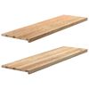 vidaXL Alf&eacute;izares de ventana 2 uds madera maciza roble sin tratar