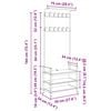 vidaXL Perchero Gris Sonoma 75 x 34 x 184 cm Madera de ingeniería