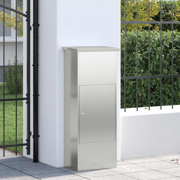 vidaXL Caja de entrega de paquetes Negro 44,5 x 29 x 110,5 cm