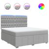 vidaXL Cama box spring con colch&oacute;n tela gris claro 180x200 cm