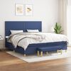 vidaXL Cama box spring con colch&oacute;n tela azul 200x200 cm