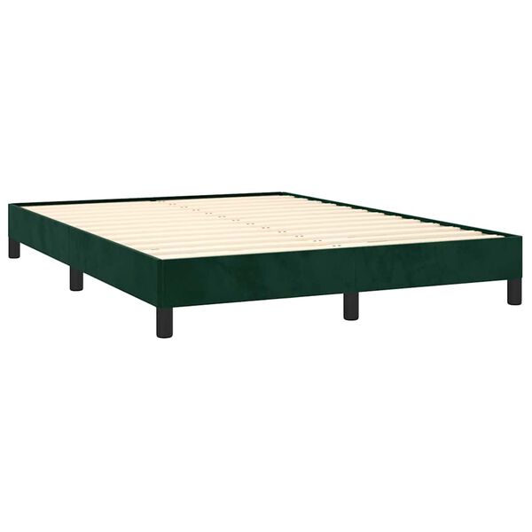 vidaXL Estructura cama sin colch&oacute;n terciopelo verde oscuro 140x190 cm