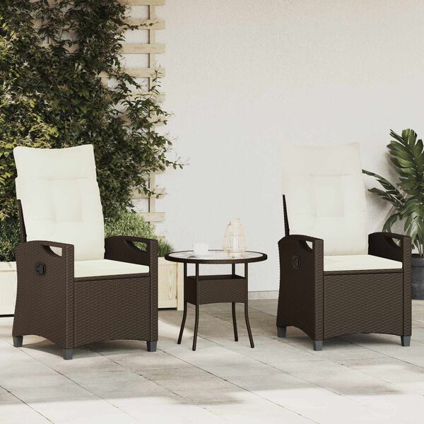 vidaXL Silla de Jard&iacute;n 2 pcs Marr&oacute;n y crema 56 x 60 x 112 cm