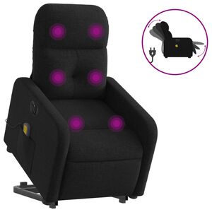 vidaXL Sill&oacute;n de masaje el&eacute;ctrico reclinable elevable tela negro