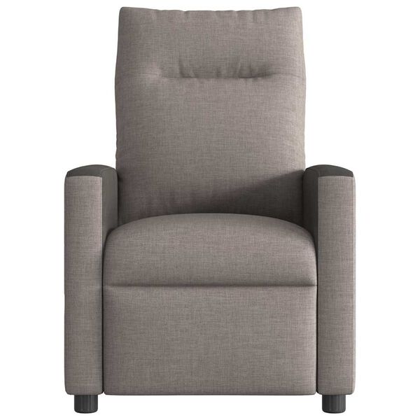 vidaXL Sillón de masaje reclinable de tela gris taupé