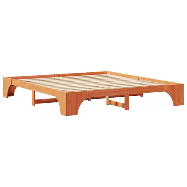 vidaXL Estructura de cama Marrón cera 180 x 200 cm