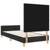 vidaXL Estructura de cama con cabecera Negro 90 x 200 cm tela