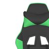 vidaXL Silla gaming con reposapi&eacute;s cuero sint&eacute;tico negro verde