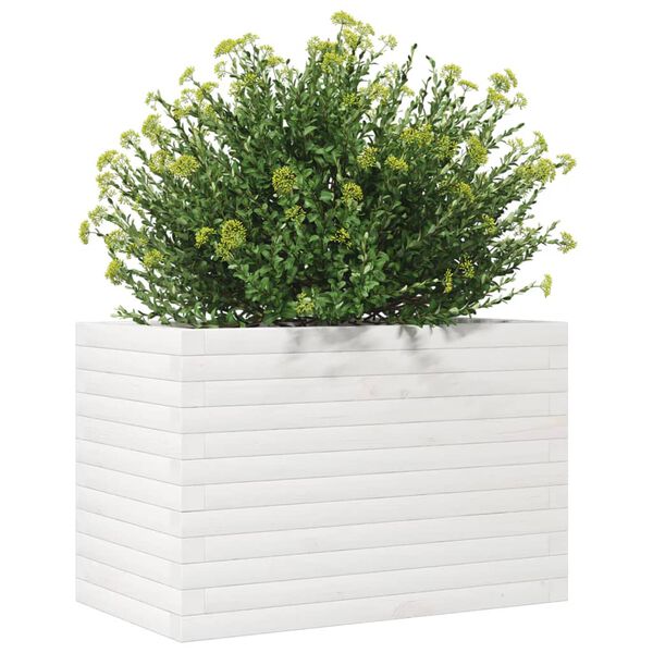 vidaXL Jardinera de madera maciza de pino blanco 70x40x45,5 cm