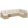 vidaXL Conjunto de sof&aacute; de jard&iacute;n 8 uds. Beige y Crema rat&aacute;n sint&eacute;tico