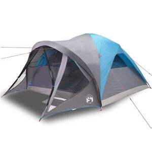 vidaXL Tienda de campa&ntilde;a familiar t&uacute;nel 6 personas impermeable azul