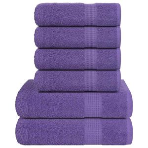 vidaXL Juego de toallas FROGN 6 piezas morado 360 g/m&sup2;