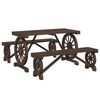 vidaXL Juego de comedor de jard&iacute;n 3 piezas madera maciza de abeto
